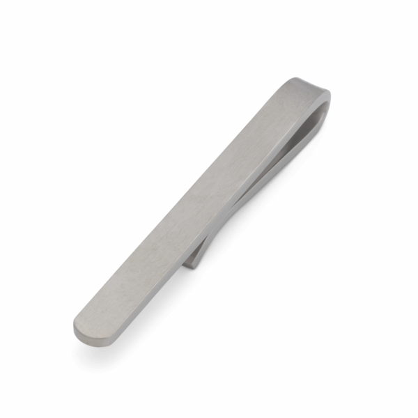 Brushed Rhodium curved end Tie Slide C011