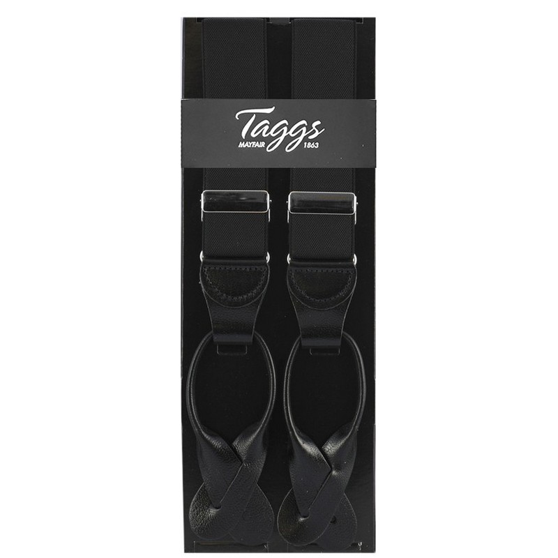 Plain Braces Leather End - Black 30mm - Towler (TAGGS of Mayfair)