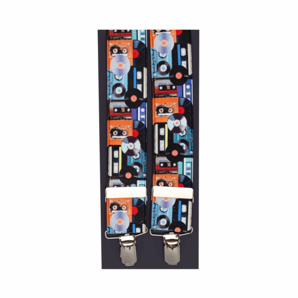 Digital Print Elasticated Clip End Music Media CD/Vinyl/Cassette Braces 35mm  DL200-15