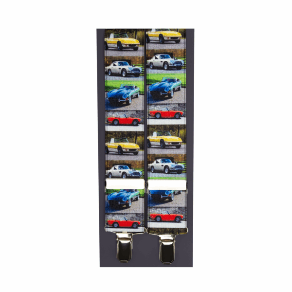 Digital Print Elasticated Clip End Classic British Sports Cars Braces 35mm  DL200-16