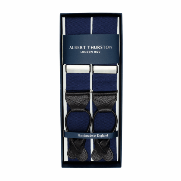 Albert Thurston Plain Rigid Barathea Navy 38mm 65RPlain