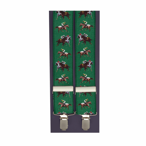 Digital Print Elasticated Clip End Braces Horse Racing  DL200-41