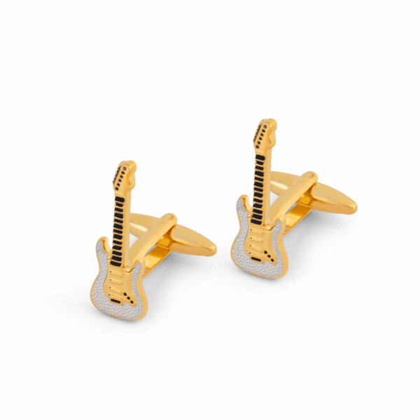 Gold/Rhodium Plated Guitar Cufflink L122 F
