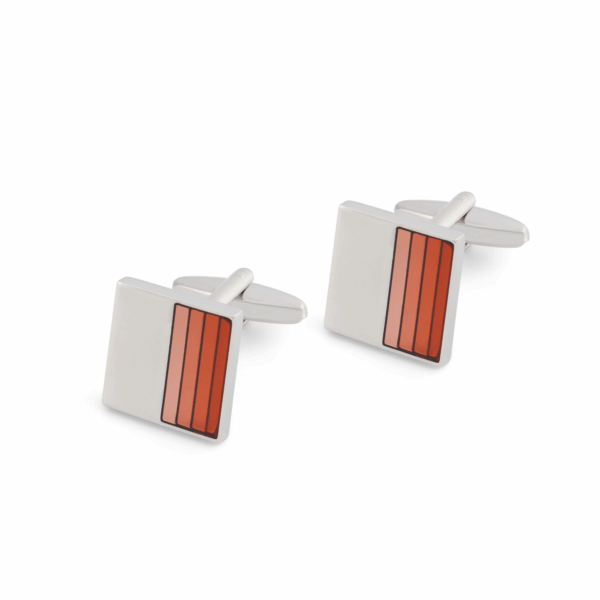 Graduated Trans Red Enamel Cufflink L130 C