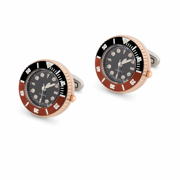 Swiss Style Working Watch Cufflink In Stainless Steel, Japanese Movement (PC21J) Fully Illuminous L140 D - Image 4