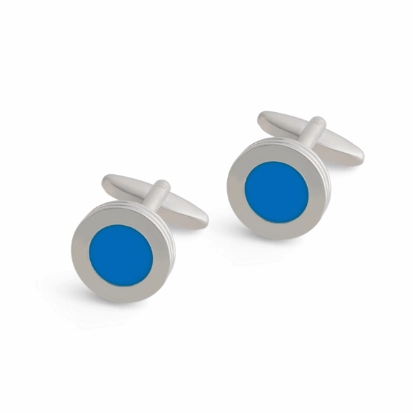 Sky Blue Round Inlay Enamel L043 A