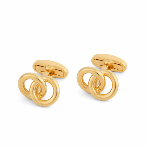 Gold Inter Linked Ring Cufflinks L048 A