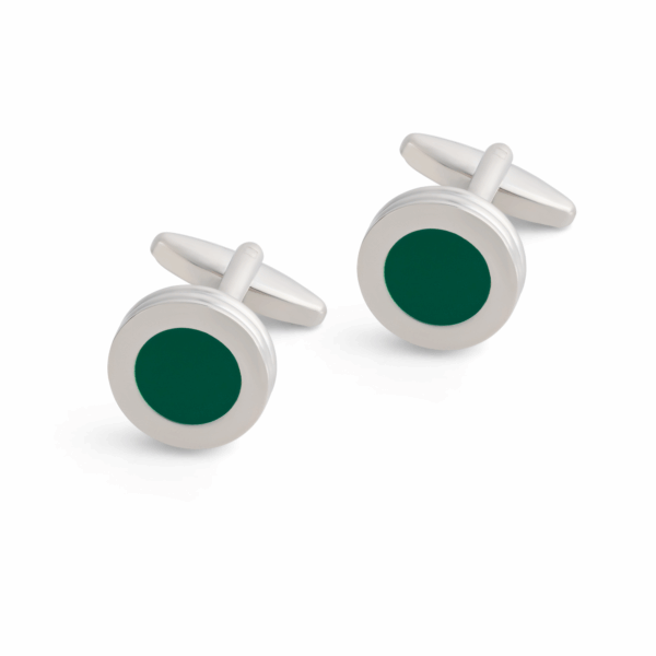 Dark Green Round Inlay Enamel L043 B