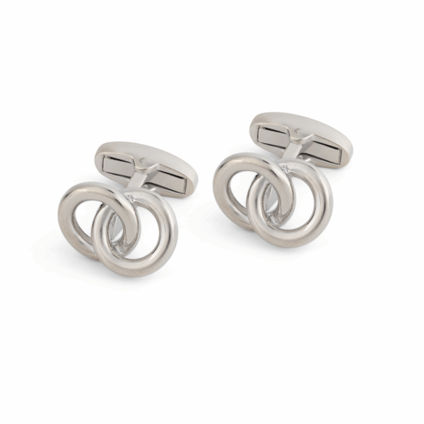 Silver Inter Linked Ring Cufflinks L048 C