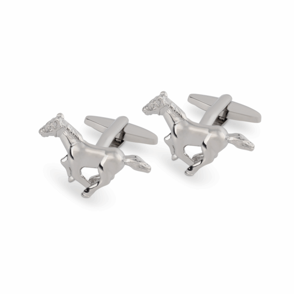 Horse Rhodium Plated Cufflink  L052 C