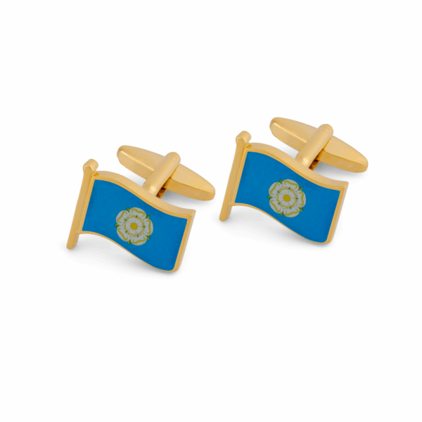 Yorkshire Rose Gold Flag Cufflink L063-66