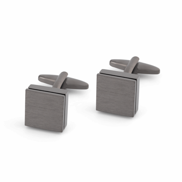 Brushed Gun MetalBlock Grooved Sides L64 B
