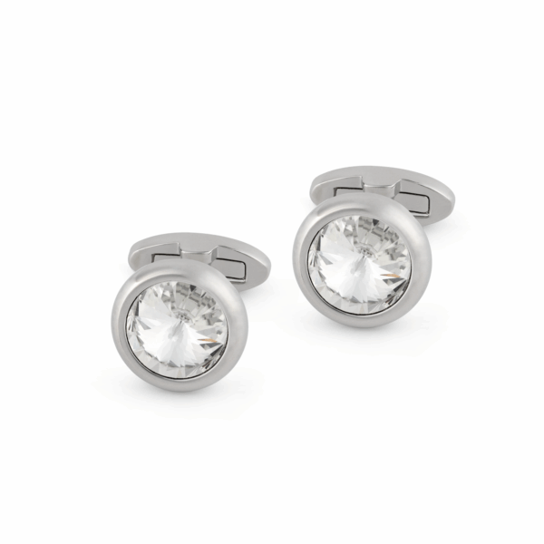 Swarovski Foil Backed Clear Crystal Cufflink L083 A