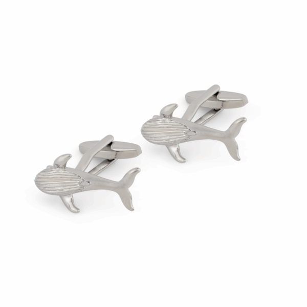 Whale Rhodium Cufflinks L093 C