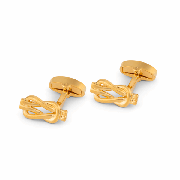 Reef Knot Gold Cufflink L094 A