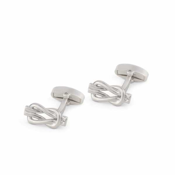 Reef Knot Rhodium Cufflink L094 C