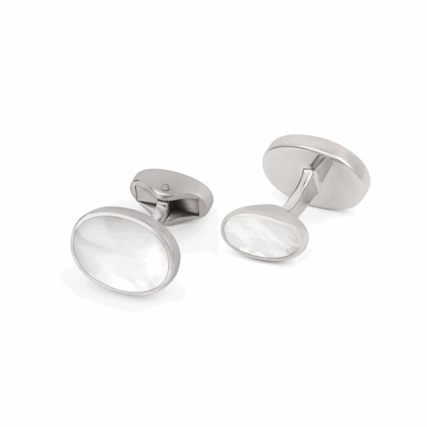 Double ended Semi Precious Stone MOP Sterling Silver 925 Cufflinks N4-1