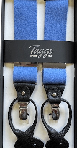 Taggs Luxury Woolfelt Boxcloth Dual end braces Saxe Blue